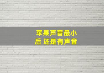 苹果声音最小后 还是有声音